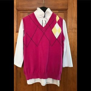 NWOT Callaway 3/4 sleeve top and sweater vest.